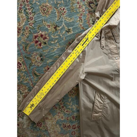 Vintage Aqua Sheen Long Lightweight Hooded Summer Rain Coat - Picture 12 of 12